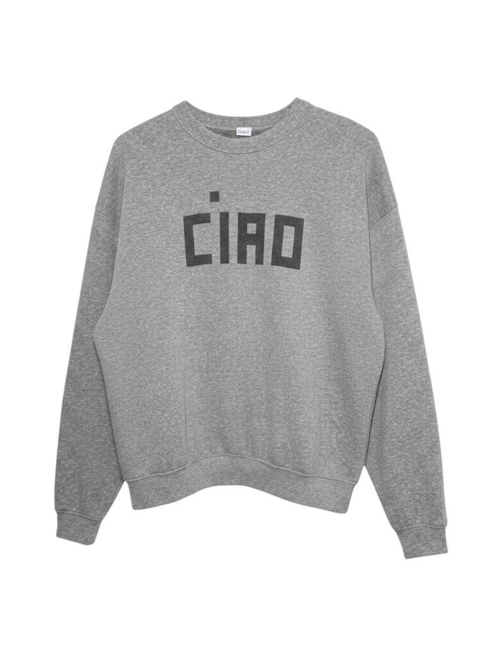 Clare V. Ciao Oversized Sweatshirt Heather Grey Size Large